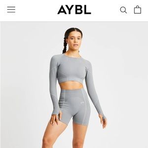 Grey AYBL cropped long sleeve